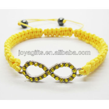 Diamante 8 forma de prata cor de liga de arame amarelo tecido Pulseira